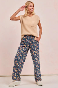 Shop Washed Floral Print Wide Leg Jeans-Boho meets vintage in these Floral Print Wide Leg Jeans featuring a high-waist, relaxed fit, soft floral denim with a touch of stretch. Style meets comfort.-Reef Love Boho-Chic Boutique