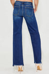 RISEN Low Rise Wide Leg Raw Hem Jeans-Reef Love
