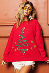 Sequin Star Tinsel Christmas Sweater