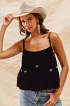 Holiday Velvet Ribbon Rhinestone Christmas Top