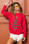 Sequin Star Tinsel Christmas Sweater