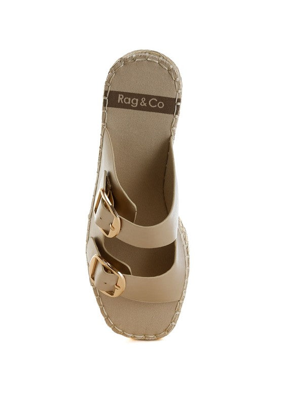 Shop Miova Metallic Buckle Detail Espadrille Flatforms-available at Reef Love online boho-chic boutique