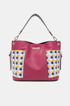 Women’s Three piece handbag set includes a Large Shoulder Bag, a Solid Bag, and a charming Heart Coin Pouch.