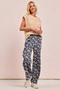 Shop Washed Floral Print Wide Leg Jeans-Boho meets vintage in these Floral Print Wide Leg Jeans featuring a high-waist, relaxed fit, soft floral denim with a touch of stretch. Style meets comfort.-Reef Love Boho-Chic Boutique