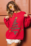 Sequin Star Tinsel Christmas Sweater