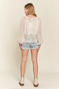 ADORA Button Down Embroidered Blouse-blouse-Reef Love
