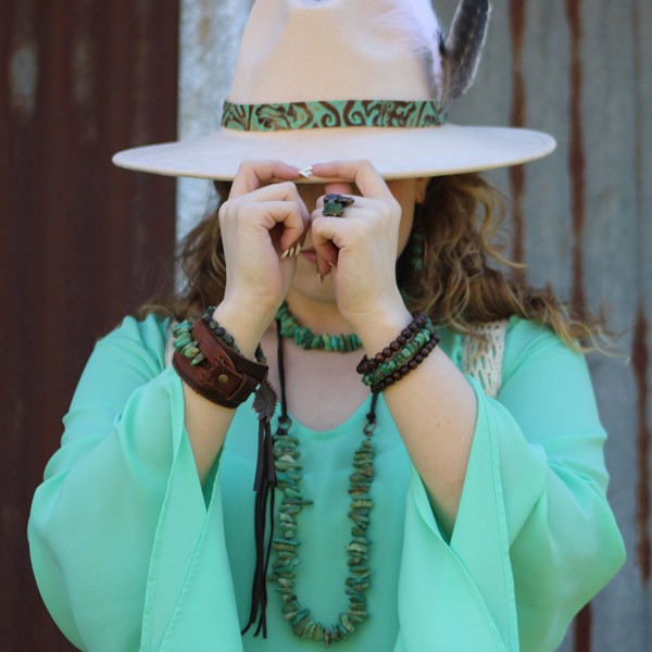 Chunky Natural Turquoise Bracelet-The Jewelry Junkie-Reef Love