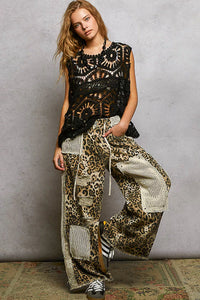 POL Openwork Floral Crochet Tank, Black-Tank Top-Reef Love