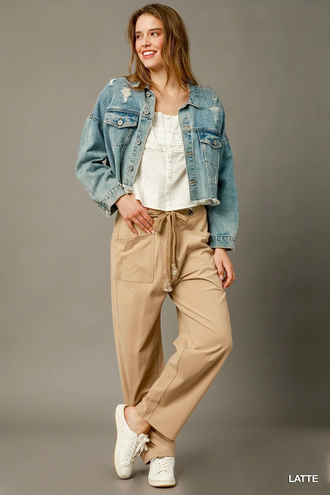 Cargo-Inspired Drawstring Pants-Stylish and comfortable cargo drawstring pants made from 100% cotton. Featuring multiple pockets and relaxed fit, your go-to for utility and everyday wear.-Reef Love Boutique