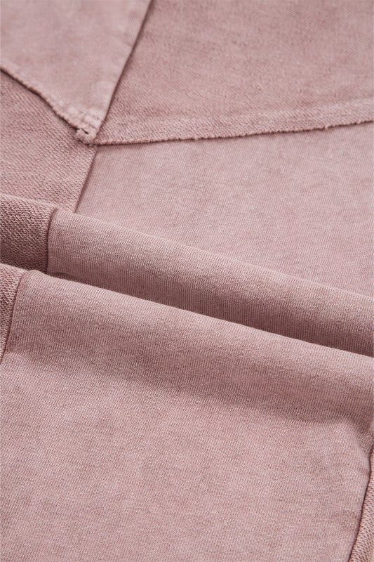 Mineral Wash Patchwork Tiered Wide Leg Comfy Pants-JUNIPER BLVD-Reef Love