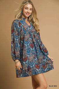 Boho Mix Paisley Babydoll Dress