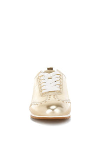 Yorika Studded Metallic Pleather Sneakers by Rag&Co.
