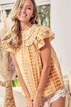 Tiered Ruffle Neck Tie Dye Top-Reef Love