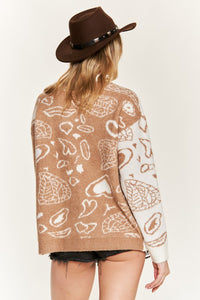 Heart Paisley Color-block Cardigan-Jade By Jane-Reef Love