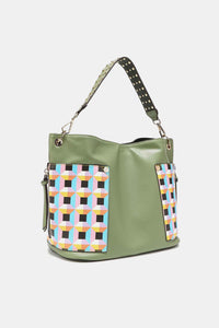 Women’s Three piece handbag set includes a Large Shoulder Bag, a Solid Bag, and a charming Heart Coin Pouch.