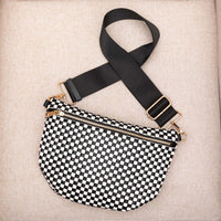 Layla Woven Checkered Crossbody Sling Bag