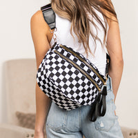 Frankie Oversize Double Zip Print Crescent Sling