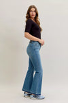 Judy Blue Full Size Mid Rise Slim Bootcut Tummy Control Release Hem Jeans Plus Size