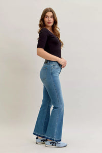 Judy Blue Full Size Mid Rise Slim Bootcut Tummy Control Release Hem Jeans Plus Size