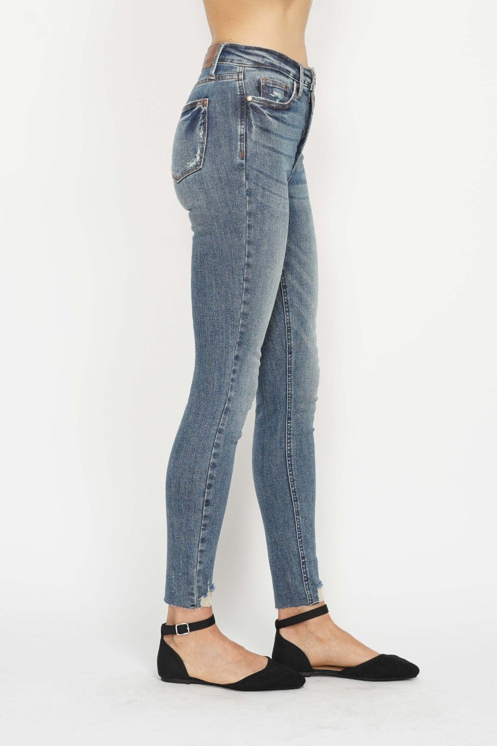 Judy Blue Vintage Wash Hem Destroy Skinny Jeans