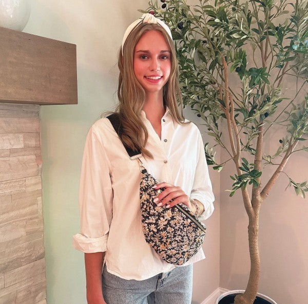 Vintage Floral Sling Crossbody Bag