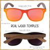 Woodies Oversize Flat Lens Mirrored Walnut Wood Polarized Sunglasses
