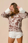 Shop Flower Printed Waffle Thumb Opening Top-Cozy and casual, flower printed waffle knit top features thumb openings, a classic crew neck, and a relaxed fit. Ideal for layering during transitional seasons.-Reef Love Boho-Chic Boutique