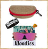 Woodies Oversize Flat Lens Mirrored Walnut Wood Polarized Sunglasses