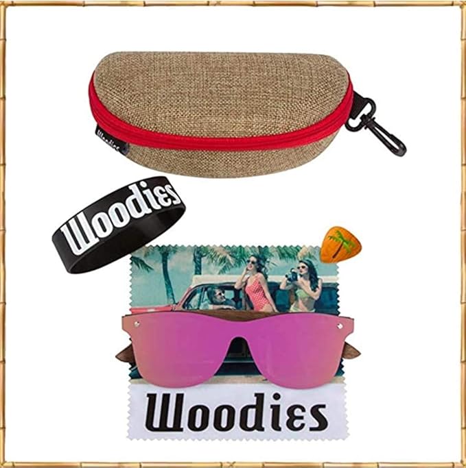 Woodies Oversize Flat Lens Mirrored Walnut Wood Polarized Sunglasses