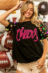 Shop BiBi Metallic Letter Spangle Raglan Puff Sleeve Top-available at Reef Love online boho-chic boutique