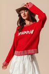Merry Embroidered Christmas Sweater-Reef Love