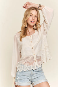 ADORA Button Down Embroidered Blouse-blouse-Reef Love