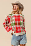 Christmas Color Checkered Plaid Sweater