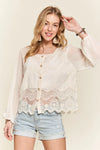 ADORA Button Down Embroidered Blouse-blouse-Reef Love