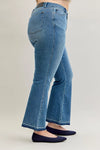 Judy Blue Full Size Mid Rise Slim Bootcut Tummy Control Release Hem Jeans Plus Size