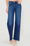 RISEN Low Rise Wide Leg Raw Hem Jeans-Reef Love