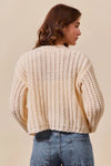 SO ME Metal Button Long Sleeve Chunky Sweater Cardigan-Reef Love Boutique