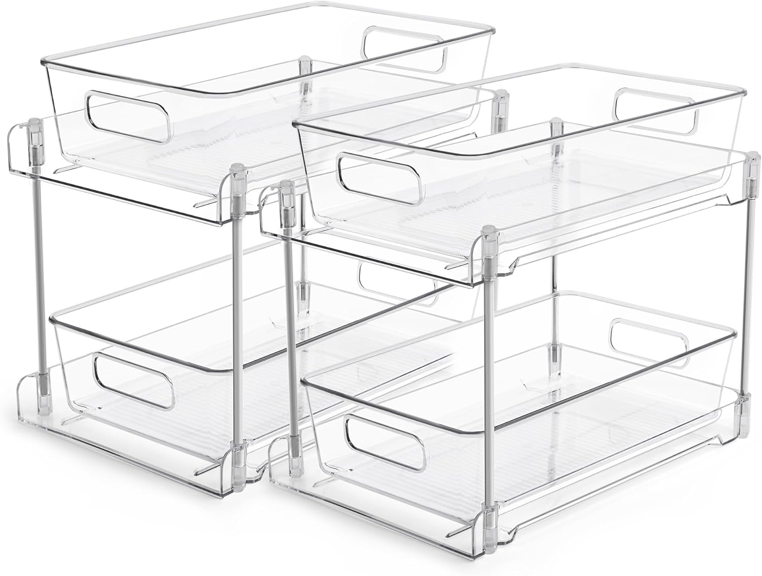 2 Tier Under Sink Bathroom Organizers Vanity Countertop Storage Container-Vtopmart-Reef Love