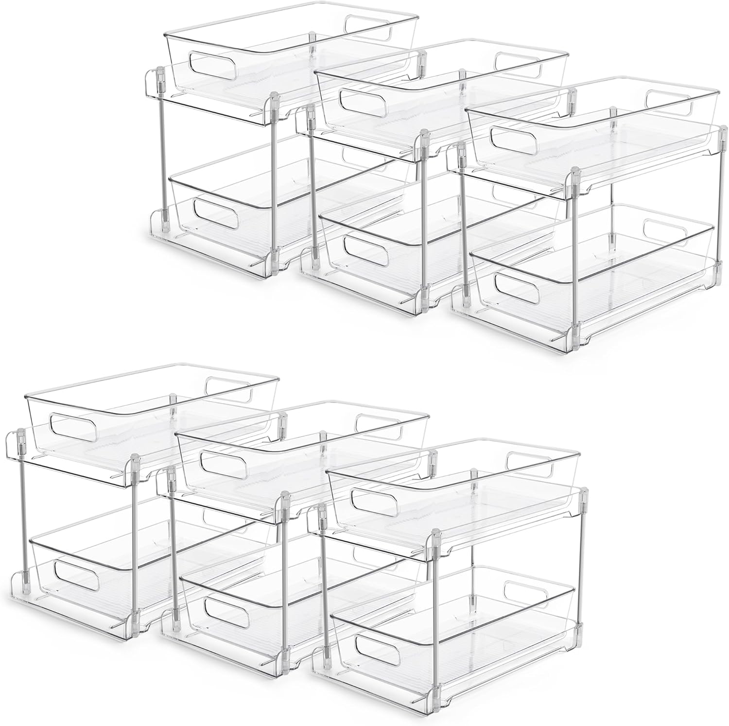 2 Tier Under Sink Bathroom Organizers Vanity Countertop Storage Container-Vtopmart-Reef Love