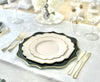 Acrylic Plastic Wedding Plate Chargers, Dinner Party Decoration Charger Plates with Scalloped Gold Edge