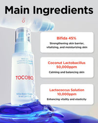TOCOBO Bifida Biome Essence 1.69 Fl Oz / 50Ml | All in One, Skin Repair Serum, Skin Barrier Essence | Natural Ingredients, Vegan Essence, Cruelty Free, Korean Vegan Essence