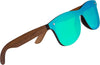 Woodies Oversize Flat Lens Mirrored Walnut Wood Polarized Sunglasses
