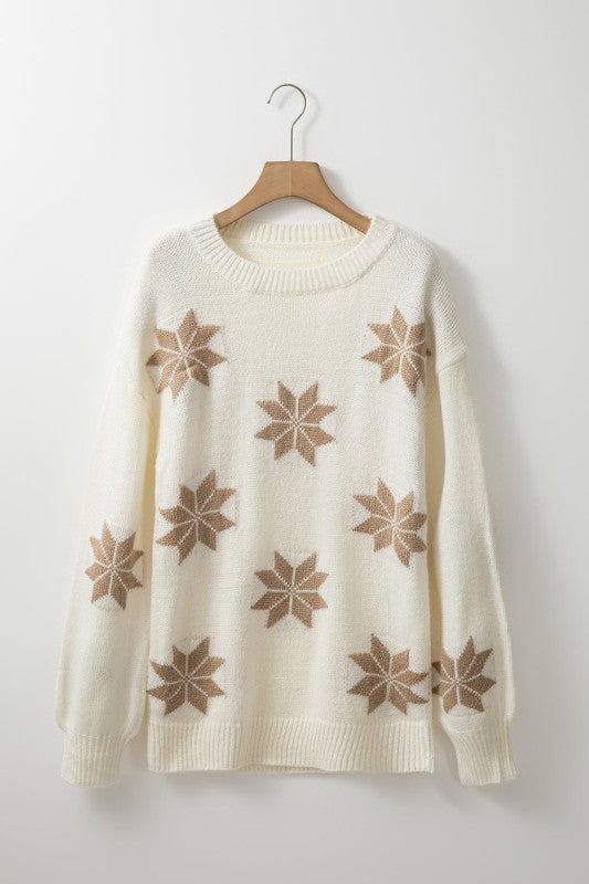 Christmas Snowflake Crewneck Sweater-Reef Love