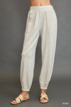 Drawstring Jogger Pants with Front Seam Detail-Women's Drawstring Jogger Pants with Front Seam Detail – Perfect mix of Comfort with a Modern Style. Made from a soft, stretchy fabric blend.-Reef Love Boutique