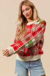 Christmas Color Checkered Plaid Sweater