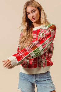 Christmas Color Checkered Plaid Sweater