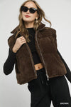 Sherpa-Lined Zip Vest with Drawstring Hem