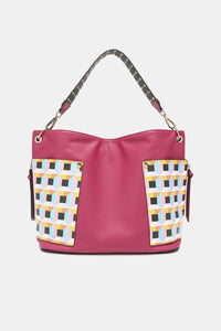 Women’s Three piece handbag set includes a Large Shoulder Bag, a Solid Bag, and a charming Heart Coin Pouch.