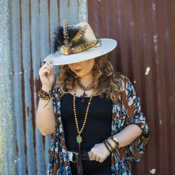 White Turquoise Chunk on Narrow Leather Cuff Bracelet-The Jewelry Junkie-Reef Love
