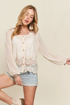 ADORA Button Down Embroidered Blouse-blouse-Reef Love